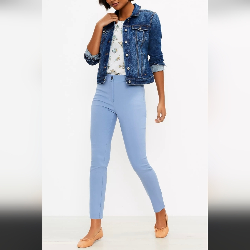LOFT Sutton Skinny Pants, high seas blue.  Size 2